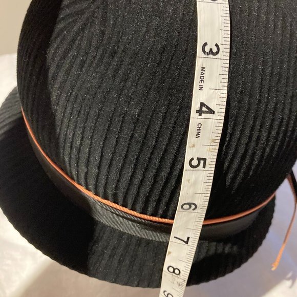Vintage 60s TOSCANO Charmaine Original Black Felt Bow CLOCHE HAT Made in Italy - Picture 9 of 10